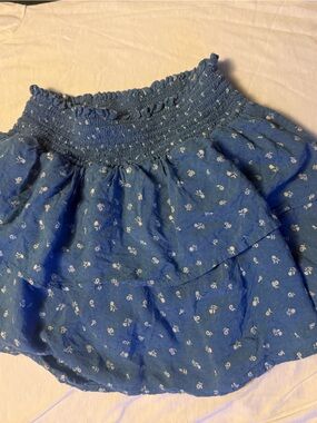 Cat & Jack Blue Mini Floral Smocked-Waist Skort